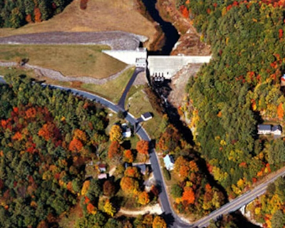 Aerial view of the Blackwater Dam