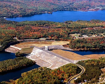Aerial of Franklin Falls Reservoir