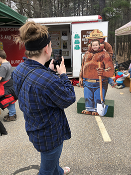 Future forest ranger becomes Smokey Bear in a life-sized cutout